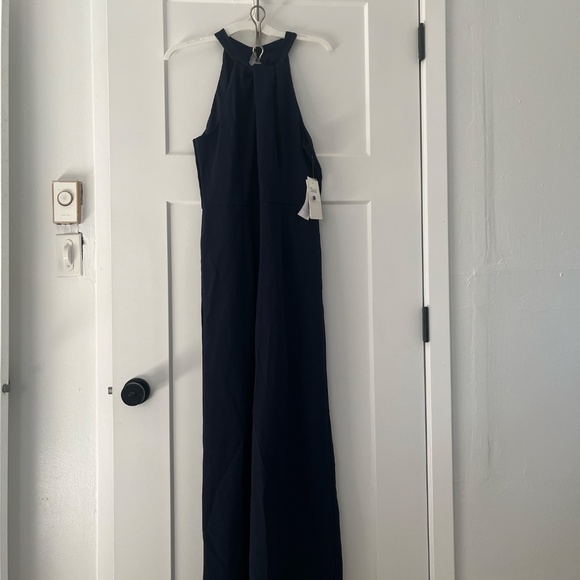 Julia Jordan Womens Halter Twist Neck Jumpsuit Navy 10 Pockets MSRP $138 NWT - Picture 2 of 14